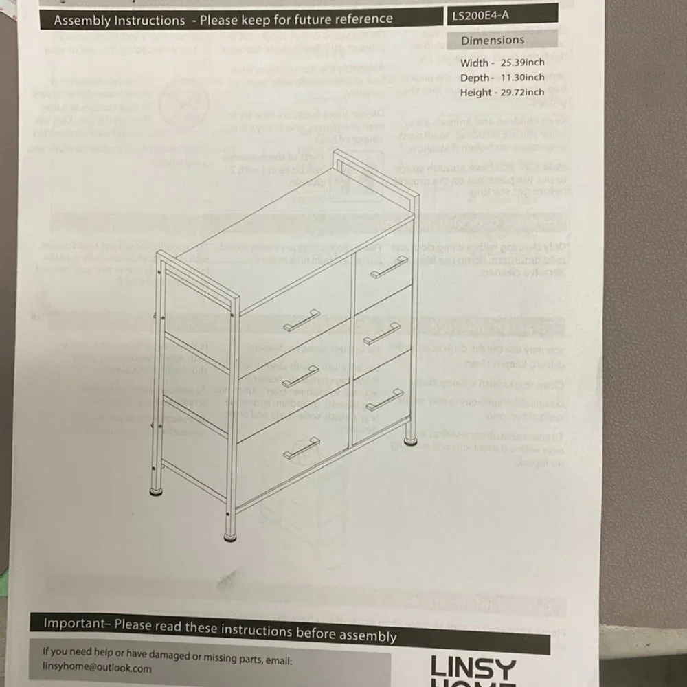 Linsy Home greige dresser with 6 drawers